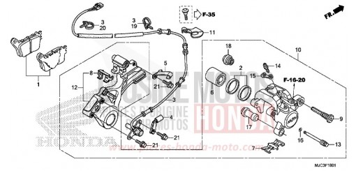 ETRIER DE FREIN ARRIERE (CBR600RA) CBR600RAD de 2013